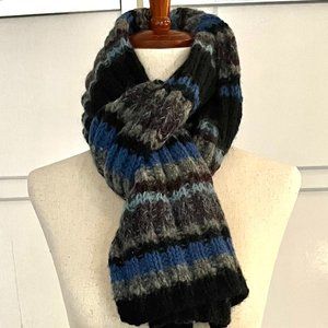 BLANC BLEU Women's Vintage Lambswool and Mohair Multi-Color Winter Scarf